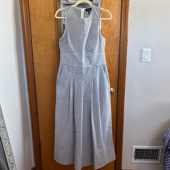 ME+EM Pants - ME+EM Seersucker Sleeveless Jumpsuit